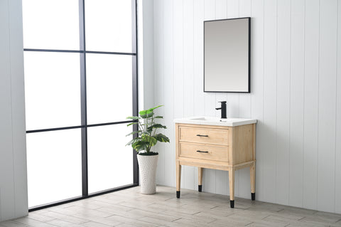 Clara 30" Single Bathroom Vanity Set - Teak White