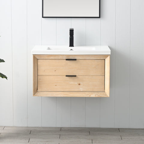 Danbury 30" Single Bathroom Vanity Set - Teak White