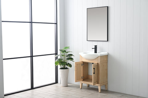 Ivy 24" Single Bathroom Vanity Set - Teak White