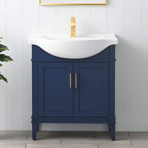 Ivy 30" Single Bathroom Vanity Set - Navy Blue