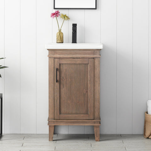 Avery 20" Single Bathroom Vanity Set - Brown Spruce