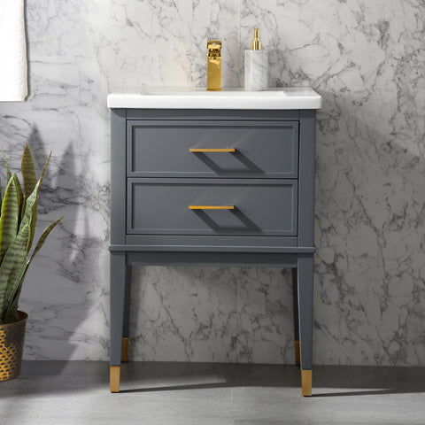 Clara 24" Single Bathroom Vanity Set - Dark Gray
