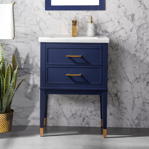 Clara 24" Single Bathroom Vanity Set - Navy Blue