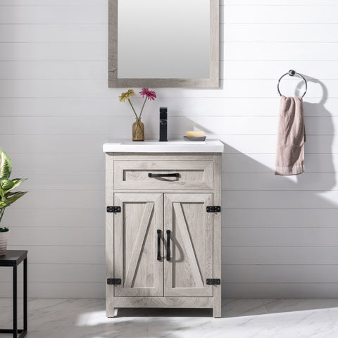 Ethan 24" Modern Farmhouse Bathroom Vanity Set - Gray Wash