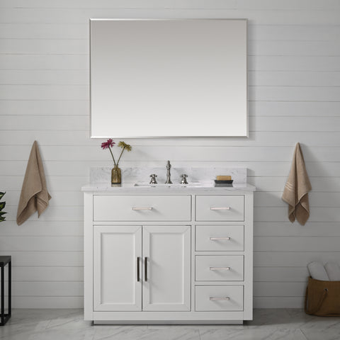 Grace 42" Vanity Set with Carrara White Top - White