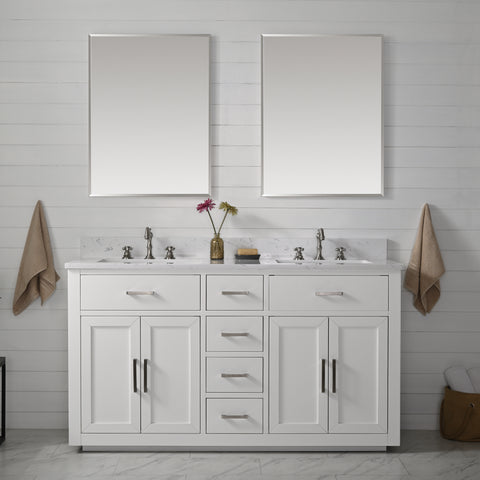 Grace 60" Vanity Set with Carrara White Top - White
