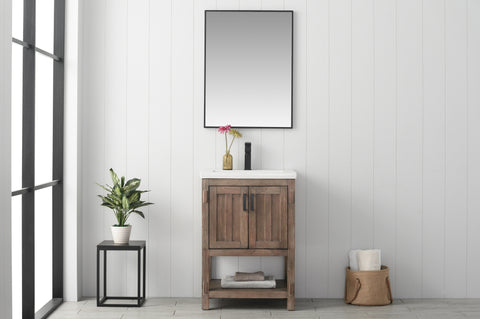 Harvey 24" Single Bathroom Vanity Set - Brown Spruce