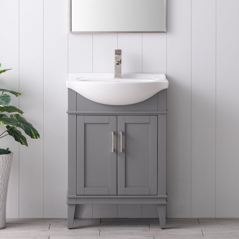 Ivy 24" Single Bathroom Vanity Set - Gray