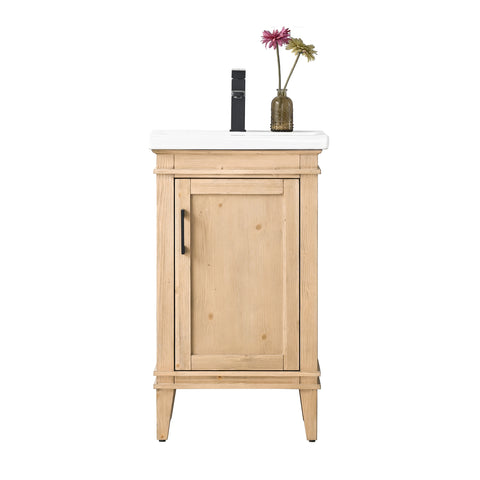 Avery 20" Single Bathroom Vanity Set - Teak White