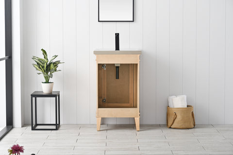 Avery 20" Single Bathroom Vanity Set - Teak White