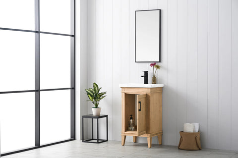 Avery 20" Single Bathroom Vanity Set - Teak White