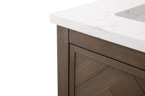 Landon 48" Modern Herringbone Pattern Bathroom Vanity