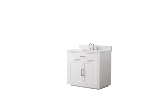 Grace 36" Vanity Set with Carrara White Top - White