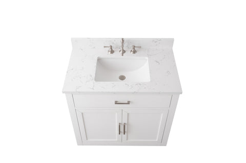 Grace 36" Vanity Set with Carrara White Top - White