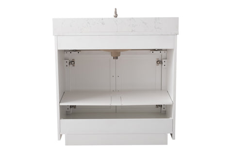 Grace 36" Vanity Set with Carrara White Top - White