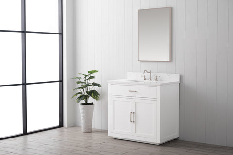 Grace 36" Vanity Set with Carrara White Top - White