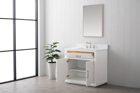 Grace 36" Vanity Set with Carrara White Top - White