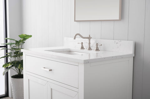 Grace 36" Vanity Set with Carrara White Top - White