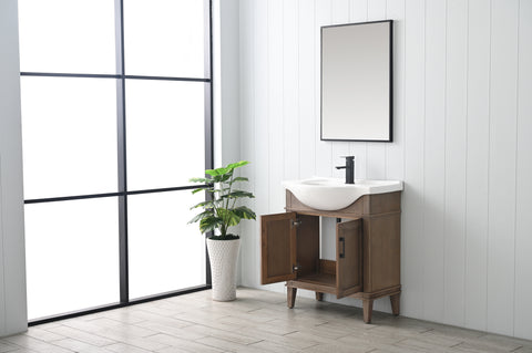 Ivy 30" Single Bathroom Vanity Set - Brown Spruce