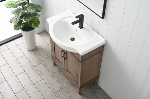 Ivy 30" Single Bathroom Vanity Set - Brown Spruce