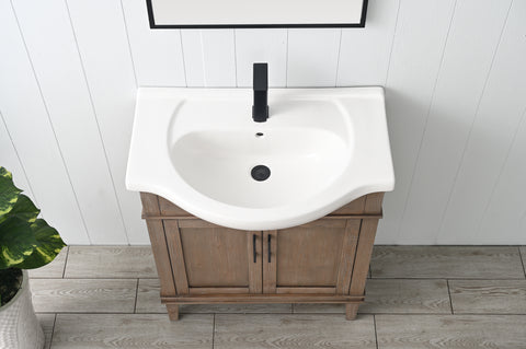 Ivy 30" Single Bathroom Vanity Set - Brown Spruce