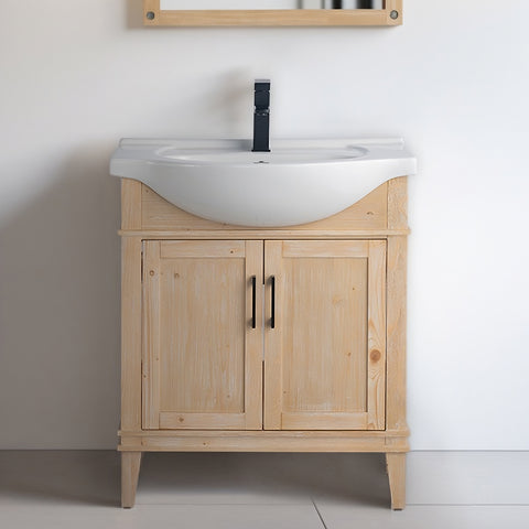 Ivy 30" Single Bathroom Vanity Set - Teak White