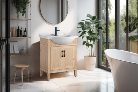 Ivy 30" Single Bathroom Vanity Set - Teak White