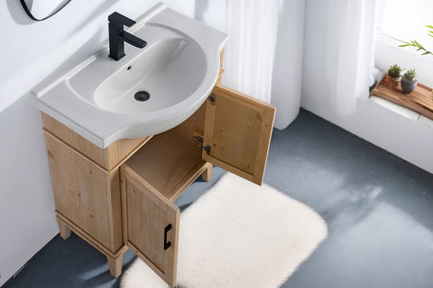 Ivy 30" Single Bathroom Vanity Set - Teak White