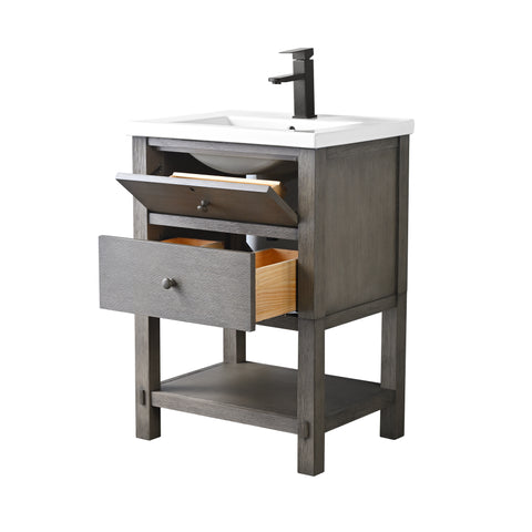 Katie 24" Rustic Modern Farmhouse Vanity - Driftwood Gray