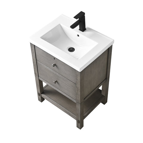 Katie 24" Rustic Modern Farmhouse Vanity - Driftwood Gray