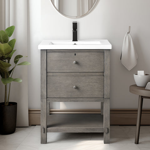 Katie 24" Rustic Modern Farmhouse Vanity - Driftwood Gray