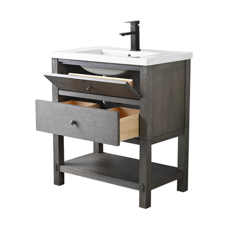 Katie 30" Rustic Modern Farmhouse Vanity - Driftwood Gray