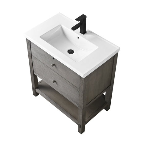 Katie 30" Rustic Modern Farmhouse Vanity - Driftwood Gray