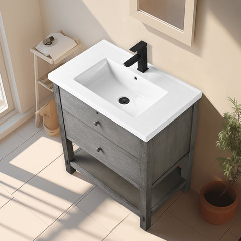 Katie 30" Rustic Modern Farmhouse Vanity - Driftwood Gray