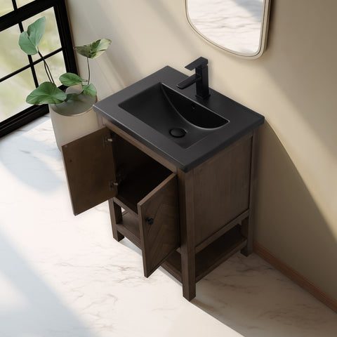 Landon 24" Single Bathroom Vanity Set - Black Top