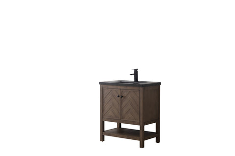 Landon 30" Single Bathroom Vanity Set - Black Top