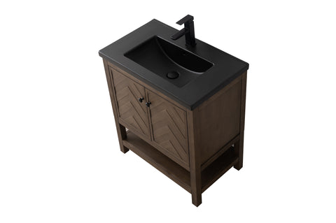 Landon 30" Single Bathroom Vanity Set - Black Top