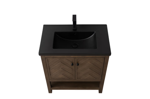 Landon 30" Single Bathroom Vanity Set - Black Top