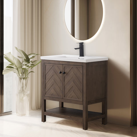 Landon 30" Single Bathroom Vanity Set - White Top