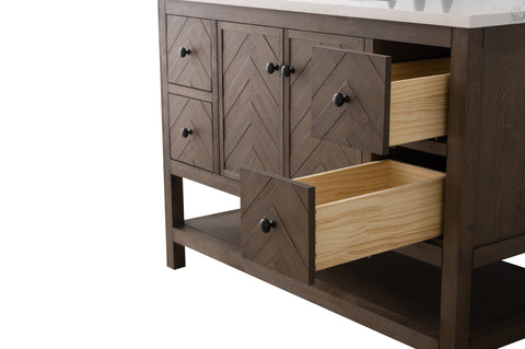 Landon 48" Modern Herringbone Pattern Bathroom Vanity