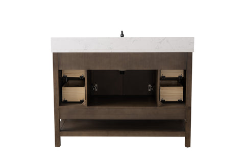 Landon 48" Modern Herringbone Pattern Bathroom Vanity