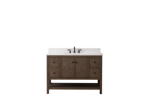 Landon 48" Modern Herringbone Pattern Bathroom Vanity