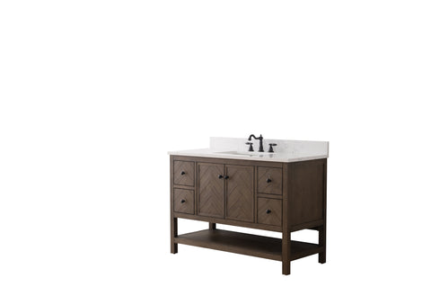 Landon 48" Modern Herringbone Pattern Bathroom Vanity