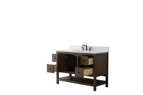 Landon 48" Modern Herringbone Pattern Bathroom Vanity