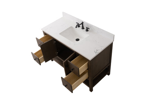 Landon 48" Modern Herringbone Pattern Bathroom Vanity