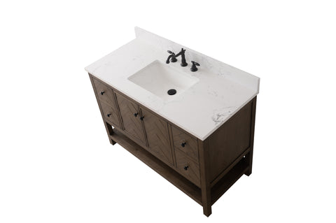 Landon 48" Modern Herringbone Pattern Bathroom Vanity