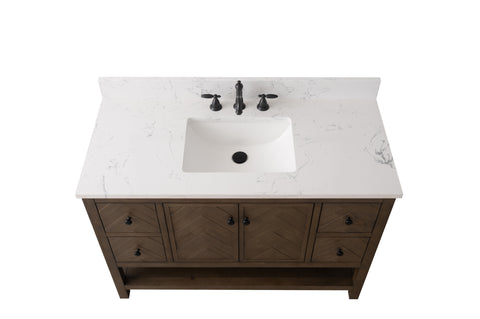 Landon 48" Modern Herringbone Pattern Bathroom Vanity