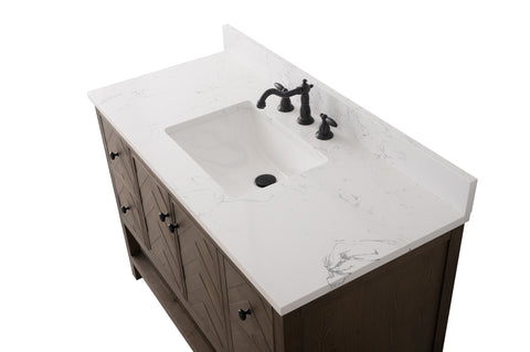 Landon 48" Modern Herringbone Pattern Bathroom Vanity