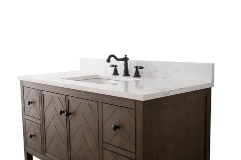 Landon 48" Modern Herringbone Pattern Bathroom Vanity