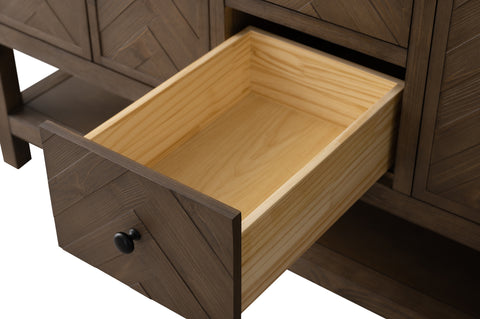 Landon 60" Modern Herringbone Pattern Bathroom Vanity